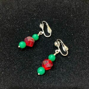 Red & Green Clip On Earrings 💚